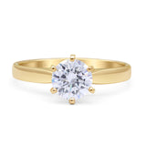 Round Solitaire Gold Ring