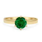 Round Solitaire Gold Ring