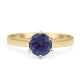 Round Solitaire Gold Ring