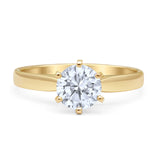 Round Solitaire Gold Ring