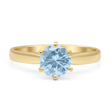 Round Solitaire Gold Ring