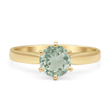 Round Solitaire Gold Ring