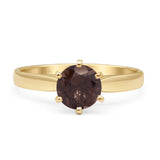 Round Solitaire Gold Ring