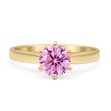 Round Solitaire Gold Ring