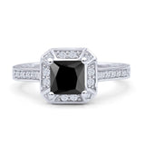 Princess Cut Halo Art Deco Gold Ring