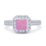 Princess Cut Halo Art Deco Gold Ring