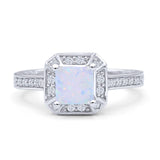 Princess Cut Halo Art Deco Gold Ring