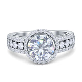 Round Halo Bridal Gold Ring