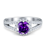 Three Stone Round CZ Gold Ring