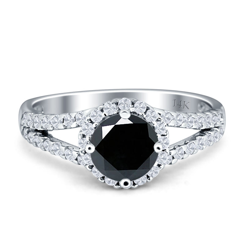 Three Stone Round CZ Gold Ring