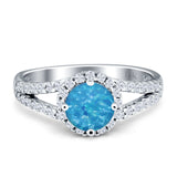 Three Stone Round CZ Gold Ring