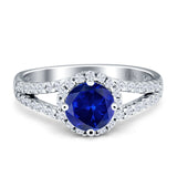 Three Stone Round CZ Gold Ring