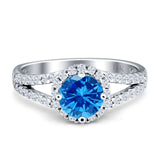 Three Stone Round CZ Gold Ring