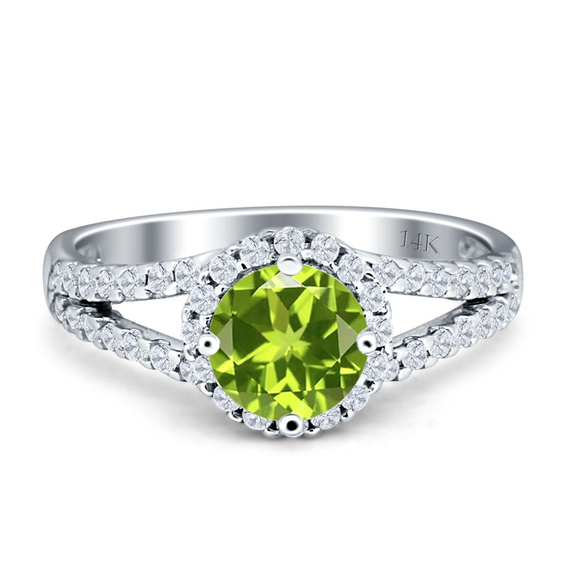 Three Stone Round CZ Gold Ring
