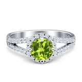 Three Stone Round CZ Gold Ring