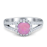 Three Stone Round CZ Gold Ring