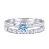 Two Piece Round Solitaire Bridal Gold Ring