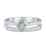 Two Piece Round Solitaire Bridal Gold Ring