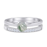 Two Piece Round Solitaire Bridal Gold Ring