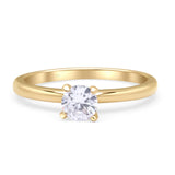 Round Solitaire Gold Ring