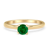 Round Solitaire Gold Ring