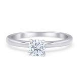 Minimalist Round Solitaire Gold Ring