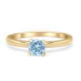 Minimalist Round Solitaire Gold Ring