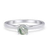Minimalist Round Solitaire Gold Ring