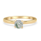 Minimalist Round Solitaire Gold Ring