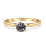 Minimalist Round Solitaire Gold Ring