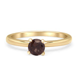 Minimalist Round Solitaire Gold Ring