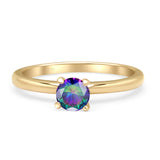 Round Solitaire Gold Ring