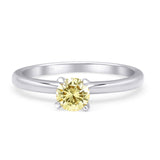 Round Solitaire Gold Ring