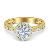 Round Floral Art Deco Gold Ring