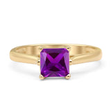 Princess Cut Solitaire Gold Ring