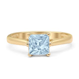 Princess Cut Solitaire Gold Ring