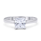 Princess Cut Solitaire Gold Ring