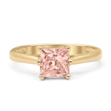 Princess Cut Solitaire Gold Ring