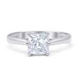 Princess Cut Solitaire Gold Ring