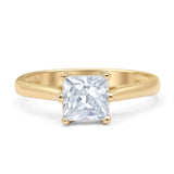 Princess Cut Solitaire Gold Ring