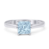 Princess Cut Solitaire Gold Ring