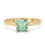 Princess Cut Solitaire Gold Ring