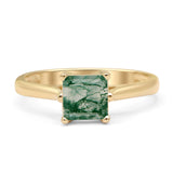 Princess Cut Solitaire Gold Ring