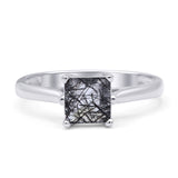 Princess Cut Solitaire Gold Ring