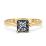 Princess Cut Solitaire Gold Ring