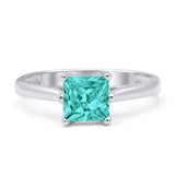 Princess Cut Solitaire Gold Ring