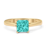 Princess Cut Solitaire Gold Ring