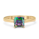 Princess Cut Solitaire Gold Ring