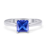 Princess Cut Solitaire Gold Ring