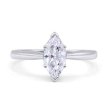 Marquise Cubic Zirconia Solitaire Gold Ring